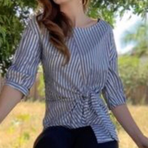 Antropology Eva Franco blouse with gold stripes - Picture 14 of 14